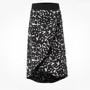 CAbi Asymmetrical Black and White Skirt